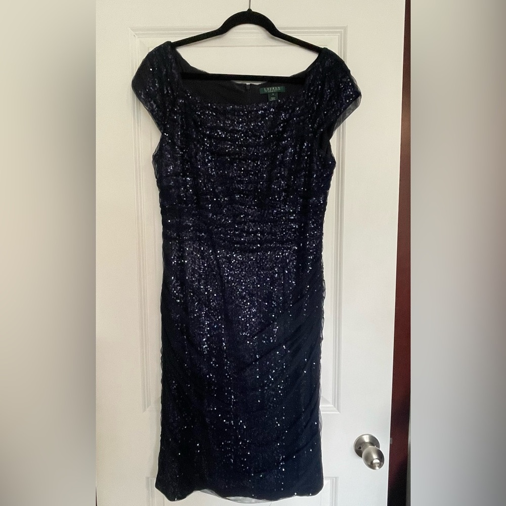 Lauren by Ralph Lauren knee length Navy Sequim Dress